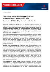 Elbphilharmonie Hamburg eröffnet mit