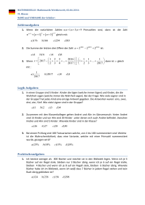Zahlenaufgaben Logik Aufgaben Praktischeaufgaben