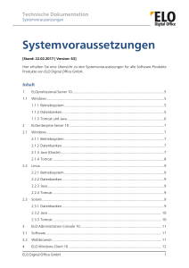 ELO Systemvoraussetzungen