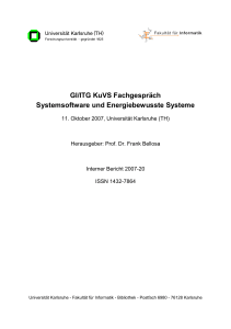 GI/ITG KuVS Fachgespräch Systemsoftware und