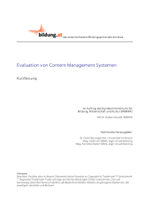 Evaluation von Content Management Systemen