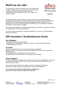 Nicht nur ein Job! ERP-Consultant - EKM EDV
