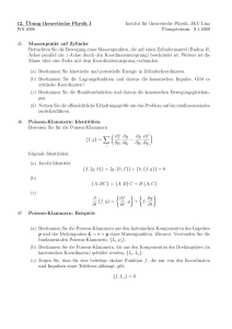12. ¨Ubung theoretische Physik I Institut für theoretische Physik, JKU