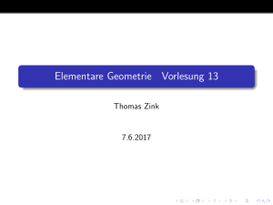 Elementare Geometrie Vorlesung 13