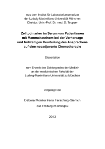 Zelltodmarker im Serum von Patientinnen mit Mammakarzinom bei