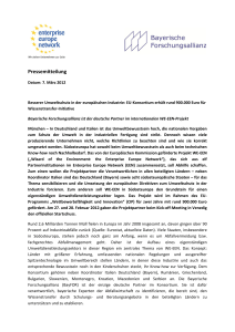 Pressemitteilung - Bayerische Forschungsallianz