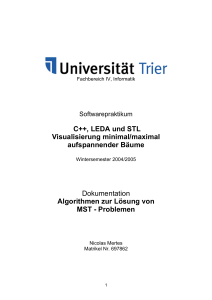 C++, LEDA und STL Visualisierung minimal/maximal