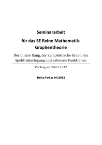 Seminararbeit für das SE Reine Mathematik