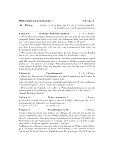 Mathematik für Informatiker I WS 12/13 11. ¨Ubung