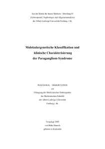 Molekulargenetische Klassifikation und klinische Charakterisierung