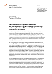 500.000 Euro für guten Schulbau Pressemitteilung
