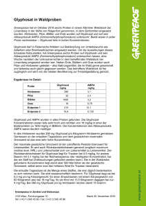 FACT SHEET: Glyphosat in Österreichs Wäldern