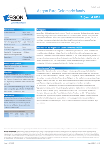 Fondinformationsblatt Aegon Geldmarktfonds