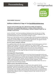 Raiffeisen-Volksbank eG: Sieger im Test Geschäftskundenberatung