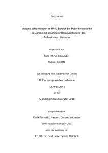 Maligne Erkrankungen im HNO-Bereich bei PatientInnen unter 30