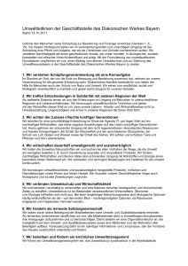 Umweltleitlinien der Geschäftsstelle des Diakonischen Werkes Bayern