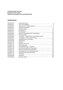 Modulbeschreibung - Wirtschaftsinformatik FH Stralsund