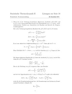 Statistische Thermodynamik II Lösungen zur Serie 10