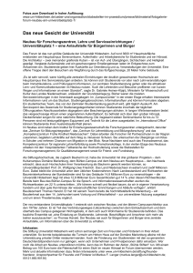 Kurzinfo zum Neubau - Universit&auml;t Hildesheim