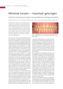 Minimal invasiv – maximal gelungen