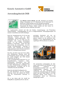 Kienzle Automotive GmbH Anwendungsbericht DSB