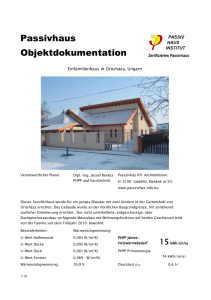 Passivhaus Objektdokumentation