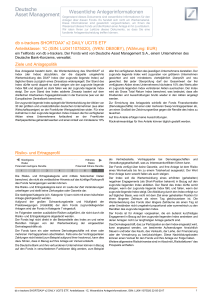 Wesentliche Anlegerinformationen - DB X-Trackers