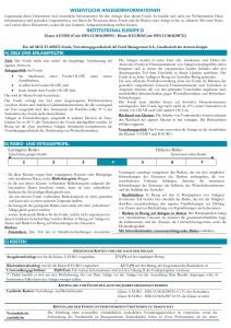 Informations clés pour l`investisseur