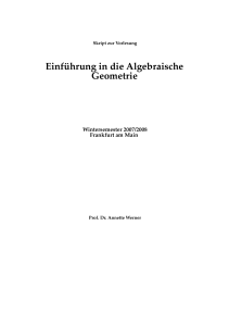 Einführung in die Algebraische Geometrie