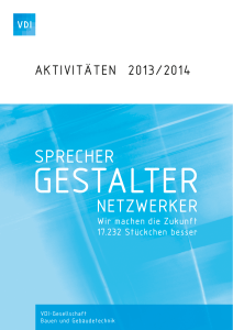T&auml;tigkeitsbericht VDI-GBG 2013-2014