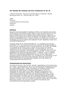 Der Wandel der Fassade und ihrer Funktionen im 20. Jh.