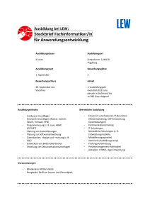 Steckbrief Fachinformatiker/in für Anwendungsentwicklung