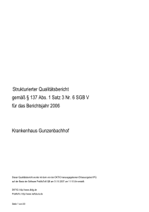 Qualitätsbericht 2006 - Klinik