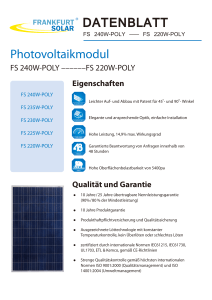 Photovoltaikmodul datenblatt - Energie