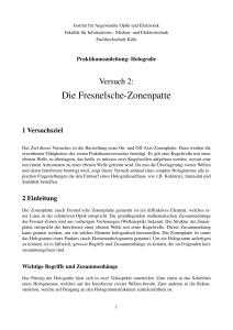 Die Fresnelsche-Zonenpatte - Fakultät für Informations