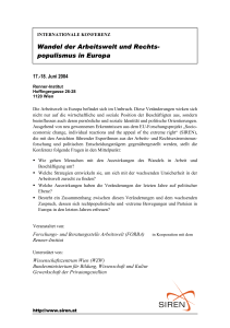 Wandel der Arbeitswelt und Rechts- populismus in Europa