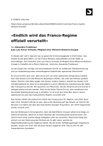 Endlich wird das Franco-Regime offiziell verurteilt