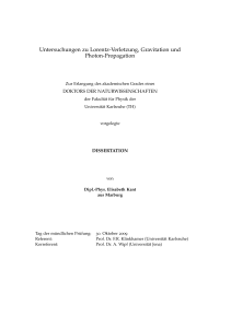 Untersuchungen zu Lorentz-Verletzung, Gravitation und Photon