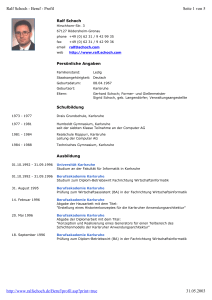 Seite 1 von 5 Ralf Schoch - Beruf - Profil 31.05.2003 http://www
