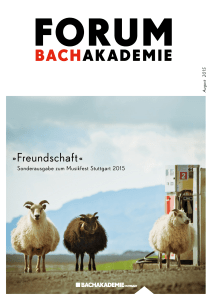 Forum Bachakademie August 2015 - Internationale Bachakademie Stuttgart