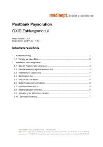 Postbank Paysolution OXID Zahlungsmodul
