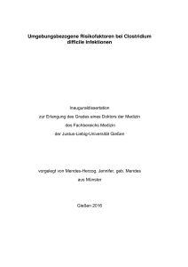 Umgebungsbezogene Risikofaktoren bei Clostridium difficile