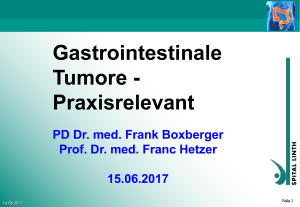 Gastrointestinale Tumore - Praxisrelevant