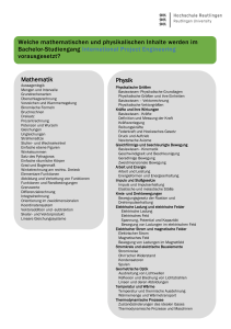 Mathematik Physik Welche mathematischen und physikalischen