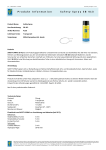 Produkt Information Safety Spray SB 413