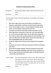 Predigt für die Epiphaniaszeit