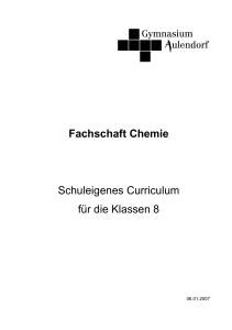 Fachschaft Chemie Schuleigenes Curriculum für die Klassen 8