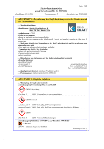 Sicherheitsdatenblatt - Sicherheitsdatenblätter Bernd Kraft