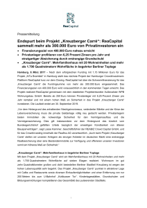 Endspurt beim Projekt „Kreuzberger Carré“: ReaCapital sammelt