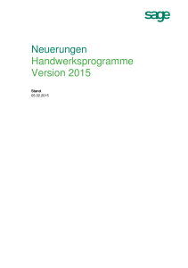 Neuerungen Handwerksprogramme Version 2015 - it